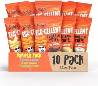 Todd's Better Snacks Egg-Cellent Protein Puffs, Variety Pack – 12g Protein, Gluten-Free, Paleo-Friendly, Baked, GLP-1 Compliant – Healthy Snack, Made with Egg Whites – 1.2 Oz (Pack of 10)