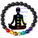 JENIGH JEWEL Lava Chakra Bracelet for Women- 7 Chakra Healing Bracelet Tiger Eye Agate Bracelet Essential Oil Diffuser Yoga Beaded Bracelets For Men Women, One Size, Crystal