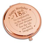 18th Birthday Gifts for Girls Folding Makeup Mirror for Her Inspirational 18th Birthday Gift for Sister Niece Cousin Turning 18 Birthday Gifts Compact Makeup Mirror Encouragement Happy Birthday Gifts