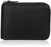 Buxton Men's Emblem Zip-Around Billfold Wallet, Black, One Size