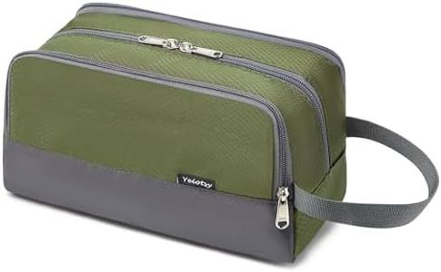 Yeiotsy Toiletry Bag, Light Mesh Travel Toiletry Organizer for Weekend Trip Gym Bag Mens Shaving Kit Bag (Army Green)