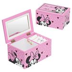 disney Minnie Mouse Show Your Minnie Style Pink Jewelry Box Jewelry Organizer, Officially Licensed (VX700651L)