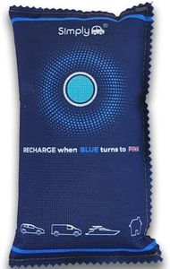 Simply Auto DEH003 Reusable Car Dehumidifier - Quick Drying suitable for Microwaving, Strong Absorption up to 40% of Weight in moisture, Eco-Friendly Granules, Unlimited Cycles (350g), Blue
