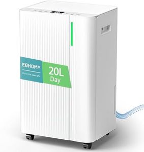 EUHOMY 20L/Day Dehumidifier for Home, Low Energy & Ultra-quiet Smart Electric Dehumidifier with Laundry Mode, with Auto Defrost & Humidity Sensor, 24-Timer, Continuous Drainage, Nylon Filter