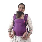 A Anmol Baby Ergonomic Adjustable Baby Carrier Flexy - Premium 100% Handwoven Cotton Newborn to Toddler - 1 Day to 4 Years, 4 Ways to Carry, ASTM Tested, 3-20kgs (Purple)