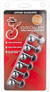 Grover 406C6 Rotomatic Mini 6 in Line Self Locking Machine Heads, Chrome