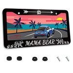 Mama Bear License Plate Frame Stainless Steel Car Accessories Personalized License Plate Holder Fits Standard U.S. Vehicles Size: 12.2 x 6 Inches for Men Women