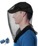 tupi Mosquito Head Net for Insects, 2 Pack, Premium Bug Net for Head, Fly & Bug Protection | Ultra Large & Long, Finest Holes for Camping, Hiking, Fishing, Gardening, Fits All Hats for Men & Women