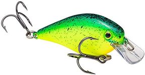 Strike King (HCKVDS1.0-476) KVD Square Bill 1.0 Fishing Lure, 476 - Chartreuse with Blue/Black Splatterback, 1/4 oz, Unique Action