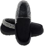 Lulex Moccasins for Men House Slippers Indoor Outdoor Plush Mens Bedroom Shoes with Hard Sole