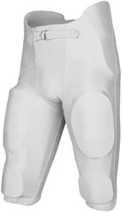 Champro Boys' Bootleg 2 Integrated Football Pants with Built-in Pads, White, Youth Medium