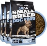 Bully Max 26/14 Small Breed Dry Dog Food for Skin, Coat & Sensitive Stomach - Natural Chicken & Rice Soft Kibble Bites for Puppies & Adult Dogs - French Bulldog, Frenchie, Mini Breed,15lb. (3 x 5lb.)