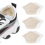 Heel Cushion for Loose Shoes, Heel Grips Liner Cushions Inserts Self-Adhesive Heel Protector Pads for Sneaker Shoe Too Big Men Women - Beige, 3 Pairs