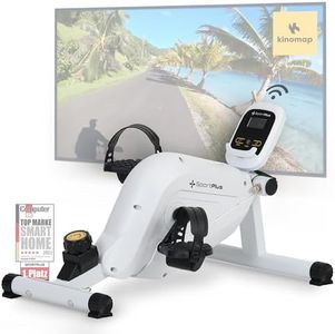 = SportPlus Beintrainer für zuhause & Büro, Mini-Heimtrainer mit Magnet-Bremse & 8 Widerstands-Stufen, mit Trainingscomputer, extra breite Pedale, App kompatibel | Heimtrainer Fahrrad | Minibike