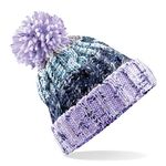 ASVP Shop Corkscrew Cable Knitted Bobble Hat Plain Mens Womens Beanie Warm Winter Pom Wooly Cap (Lavender Fizz)