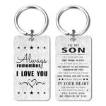 Son Christmas Gifts- Merry Christmas Xmas Keychain Gift for Adult Son From Mom and Dad- Proud Gift Ideas for Son christmas Valentines Father's Day Birthday Presents from Parents