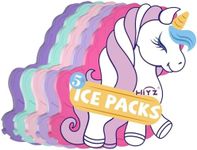 HiYZ Reusable Kids Lunch Box Ice Packs, Slim Ice Packs for Lunch Bags, Coolers Multicolored 5-Pack (Unicorn)