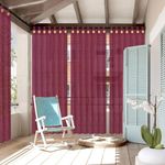 FREDDO - HDPE Fabric 95% Sun Blockage UV/Heat Protection Indoor/Outdoor Loop Curtains for Balcony/Window (4.5 ft X 6 ft, Burgundy Color) Pack of 2 Pcs