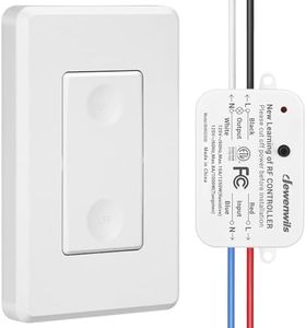 DEWENWILS Wireless Light Switch and Receiver Kit, No in-Wall Wiring Required,Remote Control Wall Switch Lighting Fixture for Ceiling Lights, Fans, Lamps,100 Ft RF Range, Programmable