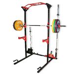 BULLAR Power Squat Rack Heavy-Duty Adjustable Frame, Power Cages for Pull Ups and Training Purpose, Strength Training Equipments, Squat Stand for Home Gym Purpose