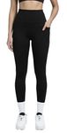 Rock Paper Scissors Womens High Rise Premium Stretchable Gym Tights Leggings With Pockets Gym Wear/Active Wear Tights Yoga Pants Zumba/Dance Workout Gym Tights Black Large