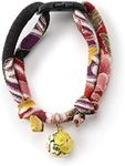Chirimen Plum Blossom Cat Collar (Red) with Bell Safety Breakaway Soft Lightweight for Cats Kitty Kitten Japanese Stylish Pattern, No.1 Seller in Japan