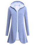 Zeagoo Women's Long Zip Up Hoodie Light Oversized Thin Tunic Hooded Sweatshirt Jacket with Pockets