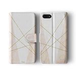Tirita Compatible with iPhone 5 / 5s / SE 2016 Flip Wallet Case Cover PU Leather Golden Marble Pink PRINTED GLITTER, NOT REAL GLITTER
