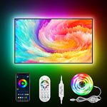 Daymeet TV Led Lights, 4M TV Led Backlight Led Lights USB Powered RGBIC TV Led Light Strip for 55-75 inch TV/Monitor Behind Lighting, Led TV Lights with Remote, Music Sync Bluetooth APP Control