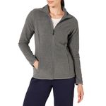 Amazon Essentials Women's Classic-Fit Full-Zip Polar Soft Fleece Jacket (Available in Plus Size), Charcoal Heather, Large