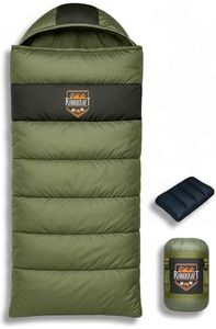 RhinoKraft Rectangular Sleeping Bag with Pillow | Lightweight, Waterproof, Compact for Camping, Trekking, Travel | Comfort Temp 0°C to 18°C | Includes Carry Bag
