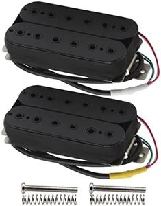 FLEOR Alnico 5 Electric Guitar Neck Pickup & 15-16K Bridge Pickup Set Black Double Coil Humbucker Pickups