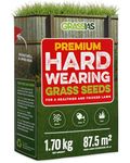 Grassias Premium Hard Wearing Grass Seed – 1.70KG Premium Quality Heavy Duty Lawn Seed for Overseeding & New Lawns – Pet Friendly - Perfect Grass Seeds for UK Lawns - Defra Approved