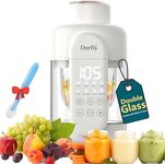 Dorfly Baby Food Maker Glass Steamer and Blender 12oz Glass Reservoior &Bowl Non Plastic Food Processor One Step Food Blender with Stainless Stell Blades Puree Machine for Baby with Recipe Timer