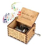 PATPAT® Music Box, Wooden Classic Music Box with Hand Crank Birthday Gifts for Girls Boys Diwali Gifts for Kids Friends Family -You are my sunshine