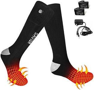 SAVIOR HEAT Heated Socks for Men and Women,Rechargeable Electric Heated Socks,Winter Foot Warmers are Suitable for Outdoor Work,Camping, Skiing,Cycling,Fishing,Hunting,Hiking,etc