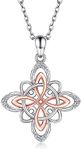 Witches Knot Necklace Sterling Silver Nudo de Bruja Plata 925 Original Wicca Pendant Jewelry Gifts for Women, Silver, Cubic Zirconia