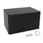 LeMotech Project Box Durable ABS Plastic Project Case IP65 Outdoor Waterproof Junction Box Black 6.2 x 4.2 x 3.4 inch（Pack of 1)