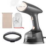 Lithomy Clothes Steamer, 1800W Handheld Steamer Clothing 30S Fast Heat-Up, LCD Screen 2 Steam Settings Garment Steamer for Clothes Vertically and Horizontally, 300ML Water Tank&Insulation Glove, Grey