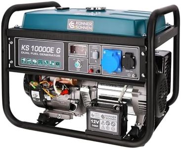 Könner & Söhnen KS 10000E G - Hybrid Benzin-LPG 4-Takt Stromerzeuger, Notstromaggregat 7500 Watt, 1x16A 1x32A Generator mit automatischem Spannungsregler 230V, E-Start, Digitale Anzeige Blau10-g