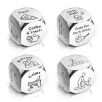 Anniversary Dice Gifts for Couples Husband Wife 4Pcs Date Night Ideas Steel Gifts Christmas Valentines Day for Him Her Boyfriend Girlfriend Newlyweds Romantic Wedding Anniversary Birthday Funny Gifts