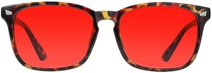 TIJN Sleep Glasses with Blue Green Light Blocking, Red Light Lens for Computer Gaming, Screen Fatigue & UV Protection