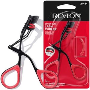 Revlon Extra Curl Lash Curler, Gives an All Day Dramatic Curl, with Finger Grips for a Non Slip Grip, Easy to Use, 1 Count