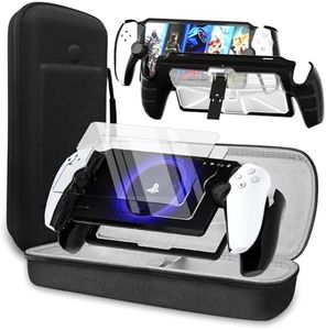QUAGGY 3-in-1 Accessoris Kit Compatible with Playstation Portal, EVA Carrying Case for PS Portal with Silicone TPU&Hard PC Clear Protective Cover, 2 Pack Screen Protectors,Protective Shell Portable Travel Handbag for PS5 Portal Remote Player (Black)