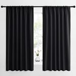 NICETOWN Halloween Black Blackout Curtain Blinds - Solid Thermal Insulated Window Treatment Blackout Drapes for Bedroom (2 Panels, 62 inches Wide by 63 inches Long)