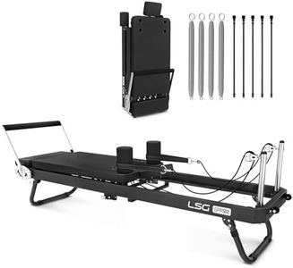 LSG GPR100 Foldable Pilates Reformer Machine 4 Spring & 5 Latex Cord Steel Frame