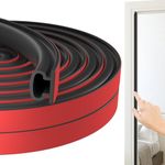 Jobon Draught Excluder for Doors, Weather Stripping Door Seal Strip, Window Soundproofing Door Sealing Strip, Rubber Self-Adhesive Draft Excluder Tape for Door Frame Window Insulation (7M, Black)