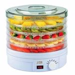 TECHNOWAYS SOLUTION Electric Food Dehydrator with 5 Stackable Tray|Fruit Dryer Machine Home|Vegetable,Flower,Meat Beef Jerky Drying (White)