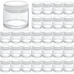 TOPZEA 30 Pack Small Glass Jars with Lids, 2 Oz Round Clear Straight Sided Canning Jars Spice Jars Mason Jars Food Container for Cream, Lotions, Ointments, Herbs, Spices and Wedding Favor