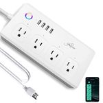 Smart Power Strip10A, WiFi Outlet, Jinvoo Surge Protector, USB Power Outlet, Smart Extension Cord Compatible with Amazon Alexa and Google Assistant, Timing Control, Overload Protection